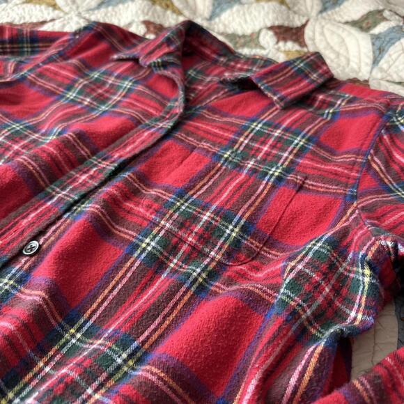 L L Bean red flannel size M outdoors granola cabin mountain hiking cozy winter - Picture 3 of 5